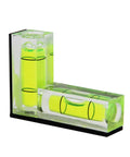 Horizontal Vertical Pocket Levels Strong Magnet, Green with two vials displaying levels, suitable for accurate measurements in woodworking.