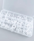 900 Piece Silicone Fender Washers Set M6 To M20 Assortment Kit With Nine Sizes Round Flat Shim Washers For Screws And Bolts Handy Storage Box Ideal For Auto Repairs And DIY Projects For Gearheads, clear organizer box