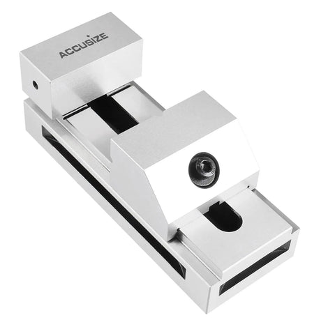 3 Inch Precision Screwless Vise Hardened Jaw With Ultra Accurate 0.0002 Inch Tolerance, Heavy Duty Clamp for Milling and Machining, Wide 0 to 3.94 Inch Jaw Opening, Built Tough for Long Lasting Precision, silver vise