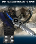 Metric 10 Piece Torque Adapter Set For Three Eighths Inch Drive Wrenches installed on engine