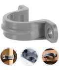 Killer Grip 20 Pack PVC Pipe Clamps Half Inch Conduit Straps, grey fastener for securing tubes on walls and ceilings.