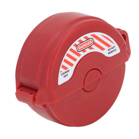 2 Pack Ball Valve Lockout Device Heavy Duty Padlock Gate Valve Safety Hasp Fits One To Two Inch Water Pipes with warning label