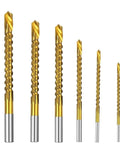 Awesome HSS Step Drill Bit Set With Hex Shank For Metal Wood And Plastic Perfect DIY Gear Include Multi Size Saw Bits From 4 To 32mm Tough Cutter Tools You Need To Tackle Any Project Like A Real Pro Today, six gold HSS step drill bits