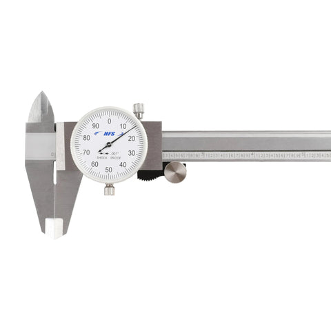 0 To 6 Inch Imperial Dial Calipers With Four Way Measurements, 0.001 Inch Precision, shock proof stainless steel caliper close-up