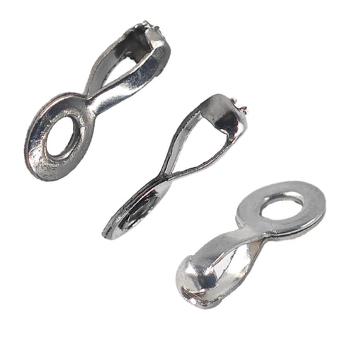 100 Pieces Ball Chain Pull Loop Connectors For Bead Chain 3mm And 3.2mm, 304 Stainless Steel Clasps, front view