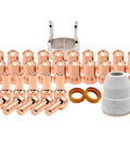 34 Piece Plasma Cutter Consumables Kit For LC40 Torch And Tomahawk 625 Including Electrodes Nozzles Swirl Rings Retaining Cap
