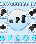 Black Chicago Screws from Rock Your Craft With Top Shelf Leathercraft Rivets DIY Kit, highlighting smooth surface and deep threading.