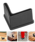 Non Slip Rubber Furniture Leg Pads 10 Pcs L Shape Chair And Bed Frame Feet Caps Protect Floors Easy Install Black Floor Protectors