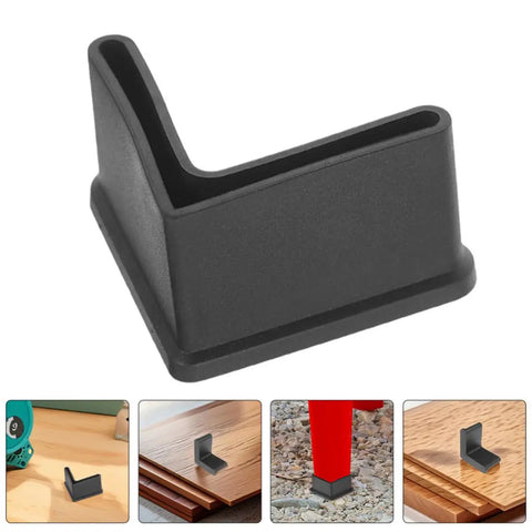 Non Slip Rubber Furniture Leg Pads 10 Pcs L Shape Chair And Bed Frame Feet Caps Protect Floors Easy Install Black Floor Protectors