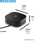 Slick 11 In 1 Usb C Dock And Thunderbolt Adapter Game Changer For Laptops shown with dimensions, cable length 3.3 ft, black color.