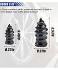 DIY Tire Patch Kit With 40 Rubber Plugs, small and large sizes, shown against tire backdrop for self-service puncture repair.