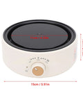 Compact Digital Induction Hot Plate For Boiling Water And Warming Tea with adjustable temperature, 15cm size, white ABS material.