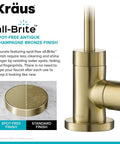 Hella Durable Standalone Kitchen Water Filter Faucet In 100 Percent Lead Free Brass With A Slick Spot Free Antique Champagne Bronze Finish showing spot-free finish feature.