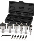 Heavy Duty Carbide Hole Saw Kit For Metal With Tct Inserts And Pilot Bits Covers 20-40mm Range Perfect Stainless Steel Iron Plate Aluminum Alloy Jobs, 6-piece case