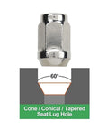 Sick 16 Pc Chrome Lug Nut Kit For Golf Carts Replaces E-Z-Go And Club Car Heavy Duty Wheels With Easy Fitment Rust Proof Shine Guaranteed. chrome 1/2-20 lug nut, 60° cone seat