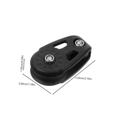 Black nylon single sheave block for Kayak Anchor Trolley Kit With Nylon Single Sheave Blocks For Canoe And Boat Heavy Duty Bearing Pulleys