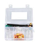 Complete TIG Welding Torch Kit For WP 17 18 26 Torches With Gas Lens And Glass Cups, 36 Piece Set in transparent case