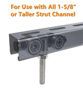 Unistrut Trolley Assembly With Four Wheel Silent Rollers For One And Five Eighths Inch Wide And Taller Strut Channel Black Pack Of Four Hidden Bolt Design