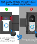 Comparison of all-metal anti theft doorbell mount with USB-C charging versus a deteriorated plastic mount on night vision.