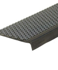 Close-up of Coin-Grip Grit Surface Rubber Stair Tread Mats 10 Inch By 36 Inch, 6 Pack, showing non-slip texture and lip edge.