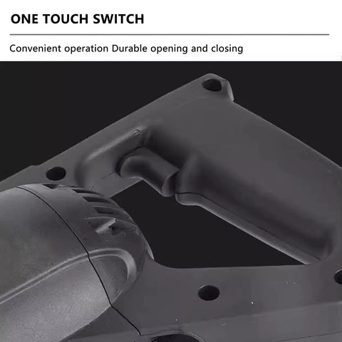 Close-up of the one touch switch on the Portable 1200W Electric Hydraulic Rebar Bender for 7/8 Inch #22 Steel Rods.