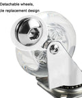 Close-up of Heavy Duty Caster Wheels With Brakes For Furniture And Workbenches Top Plate Swivel Casters Polyurethane Tread