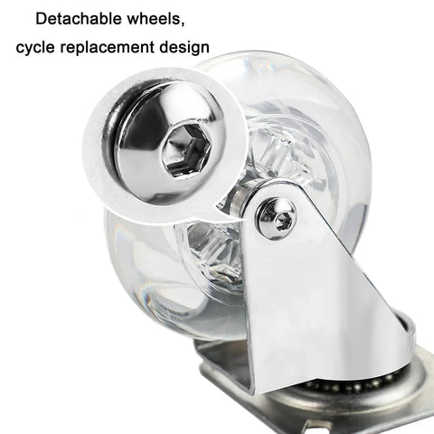 Close-up of Heavy Duty Caster Wheels With Brakes For Furniture And Workbenches Top Plate Swivel Casters Polyurethane Tread