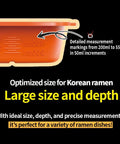 Detailed measurement markings on Hybrid Ramen Cooker For Microwave Ramen In Minutes, Perfect For Korean Ramen, Small Kitchen, 6 Pack