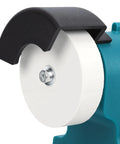 Dipisuta Cordless Mini Bench Grinder Polisher with coarse grinding wheel and protective guard for metal sharpening tasks.