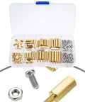 M2.5 Brass Hex Standoff Kit With 180 Pieces Of Spacers Screws And Nuts For Electronics Motherboard Installations And Office Equipment Projects A Pro Grade Hardware Organizer For Quick Builds, brass standoffs in storage case