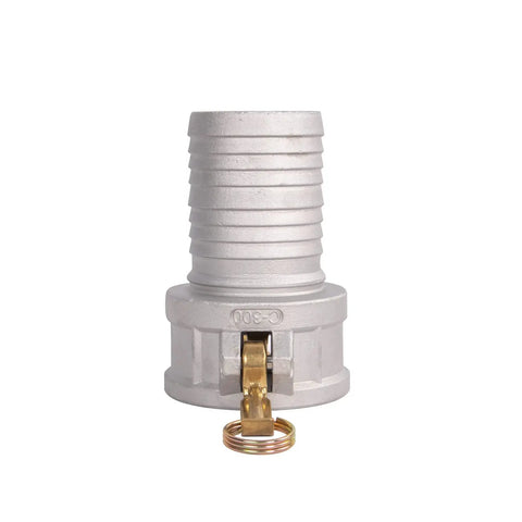 Pair Of Aluminum Gravity Cast Camlock Fittings And Groove Hose Adapter 3 Inch Part C Female Coupler to Serrated Tail with Brass Handles