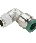 Push To Connect Instant Fittings Set 3/8 To 1/2 Inch Swivel Elbow, Nickel Plated Brass Tube To Pipe Quick Connects, Prestolok PLP