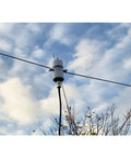OneToOne Voltage Balun For Ham Radio Antennas, 500W High Power, HF Band 1 To 50MHz mounted on a dipole antenna outdoors