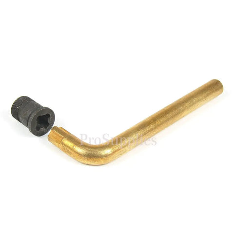 Badass Heavy Duty All Steel M1 Garand Gas Cylinder Lock Screw Wrench for Serious Rifle Maintenance features gold finish and angled design.
