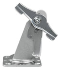 Beast Mode Eight Inch Swivel Caster With Secure Auto Lock Brake Heavy Duty Zinc Plated Steel Frame For Industrial Rigs And Gear Mods 1500 Lb Capacity Plate Upgrade side view with mounting base.