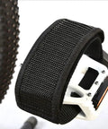 2 Pcs Black Bike Pedal Straps With Toe Clips For Fixed Gear Bikes And Standard Pedals No Slip Adjustable Nylon Straps