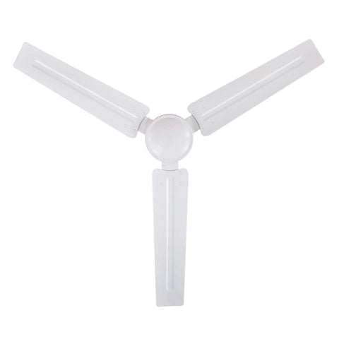 Jax 56 Inch White Dope Modern Industrial Ceiling Fan With Remote Control For Indoor Big Living Rooms Up To 400 Sq Ft showing three white blades