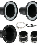 Magnetic Dust Collection Fittings For 4 To 2.5 Inch Systems with one hose port and two 2.5 inch receiver couplers, EPDM rubber