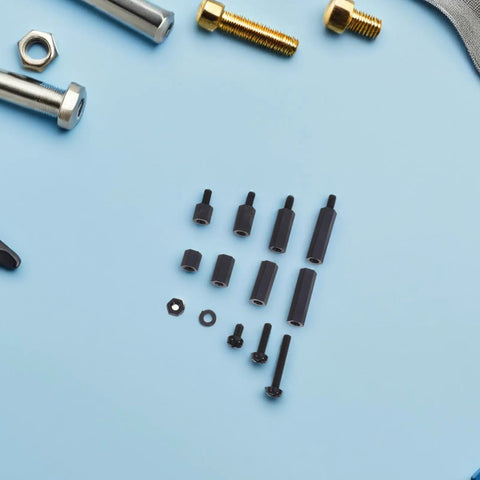 Hex Spacer Standoff Nut Kit Nylon Black For PC Case And Hard Drive Mounts With Precise Assortment To Minimize Vibration And Noise Boost Mount Stability And Protect Circuitry In Your Daily Tech Builds, black nylon spacers and screws