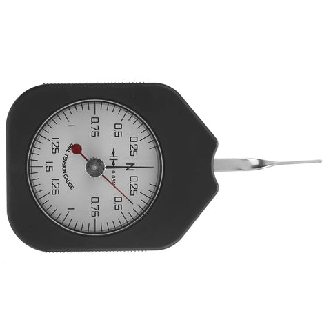 Dial Tension Tester Workhorse Pull Scale Meter For Micro Switches And Electronic Relays With Clear Viewing Cover ABS And Alloy Body Pro Grade Precision Readout For Relay Tip Pressure And Accurate Tension Checks, 1.5N dial gauge