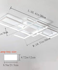 Three Square Geometric LED Ceiling Light Fixture, Modern Flush Mount 75W Cool White 6000K Acrylic for room illumination