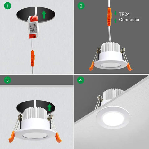 Installation steps for Smart 2 Inch LED Recessed Downlight Kit With RGB Color Changing WiFi Enabled Dimmable 2700K to 6500K 5W Ceiling Light