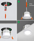 Installation process of Smart 2 Inch LED Recessed Downlights With WiFi RGB Color Changing And Dimmable CCT 2700K To 6500K 5W 120V Ceiling Lights