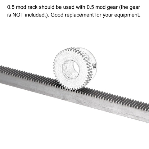 0.5 Mod 8mm By 8mm 500mm Carbon Steel Gear Rack for Motor Pinion Gear with gear placeholder