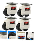 4Pcs Adjustable Swivel Workbench Casters Heavy Duty Leveling Wheels With 60F Plate Mount Non Skid Pad Aluminum Body Nylon Wheels For Equipment And Machinery Tough As Nails Ideal For Small Industrial Transport Casters For Stands And Enclosures, 73x58x83 mm