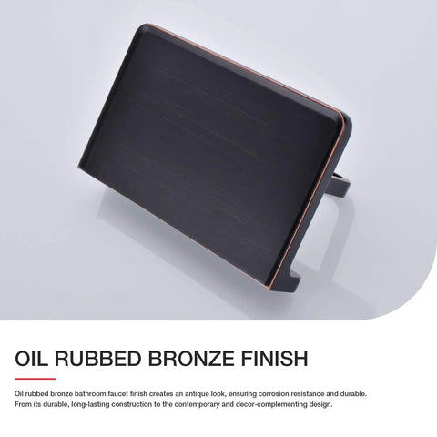 Close-up of oil rubbed bronze wall mount toilet paper holder with phone shelf and storage, zinc construction, modern design.