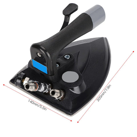 Heavy Duty Industrial Steam Iron With Automatic Full Press Boiler showing black handle and connections for steam.