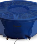 Tough As Nails All Weather Round Fire Pit Cover For 30 Inch Diameter Pits 12 Inch Tall Heavy Duty 18 Oz PVC Coated Polyester Blue