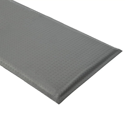 3 X 5 Foot Anti Fatigue Floor Mat Extra Thick Fifteen Sixteenths Inch Ergonomic Diamond Plate Heavy Duty Non Slip Industrial Grade Mat To Ease Leg And Back Pain Durable Gray