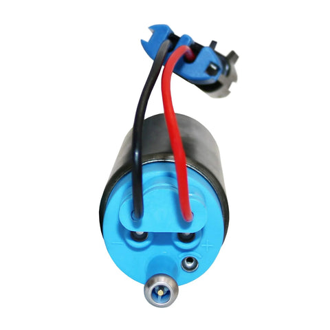 Beefed Up 340 LPH High Performance Fuel Pump With 400 1016 Style Install Kit detail view, wires visible